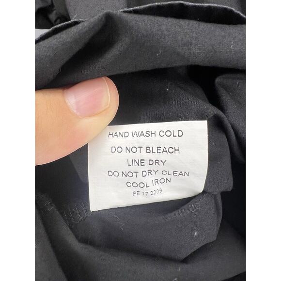 Black Ruffle Cotton Top Womens Medium Flutter Sleeves Romantic Cottagecore Fairy - Picture 15 of 15